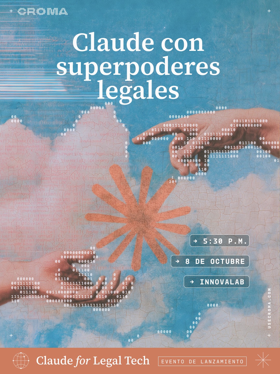 Poster for the Claude with legal superpowers event, Claude for Legal Tech